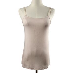 POL Small  Pale Pink or Nude Camisole Top Lacy Spaghetti Straps Stretch